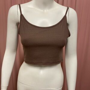 Joah brown cropped tank
